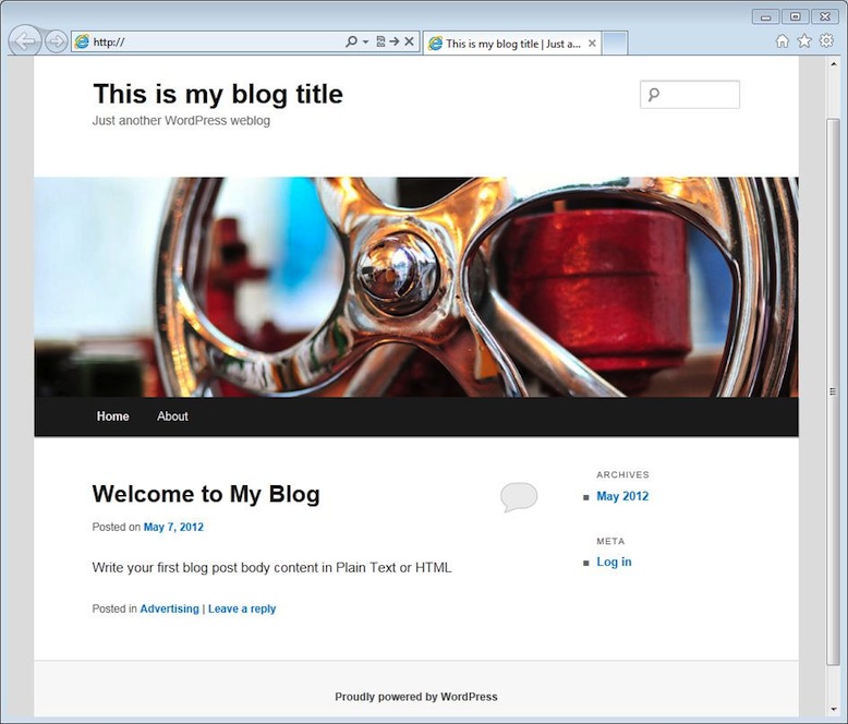 After Installation WordPress Blog Preview